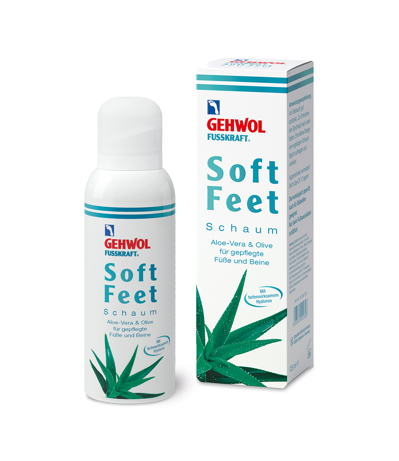 Пенка "Алоэ вера и масло оливы" с гиалуроновой кислотой  Fusskraft Soft Feet Schaum Aloe-Vera & Olive Gehwol